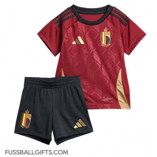 Belgien Fußballbekleidung Heimtrikot Kinder EM 2024 Kurzarm (+ kurze hosen)